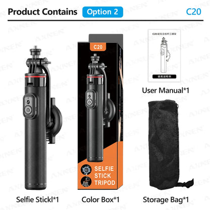 AXNEN C20 Magnetic Selfie Stick Tripod Extendable for Cellphone