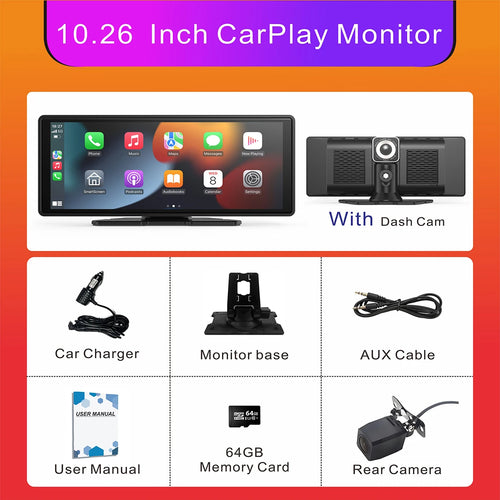 Universal Portable Wireless Carplay Screen for Car with Android Auto