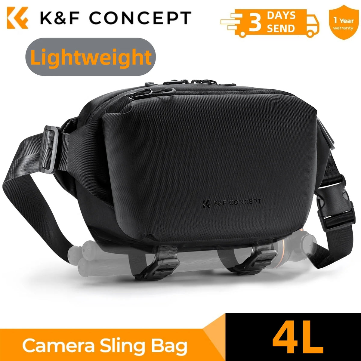 K&F CONCEPT 4L Camera Sling Bag Lightweight Travel Photography