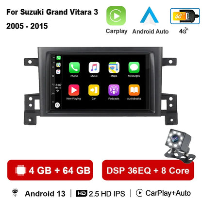 2din Car radio Android 13 For Suzuki Grand Vitara 3 2005-2010