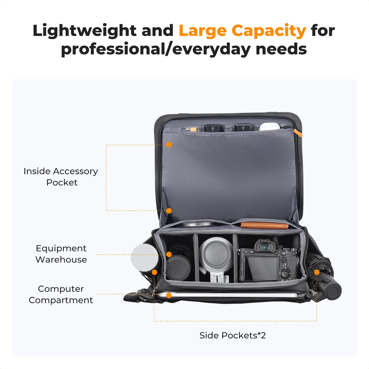 K&F CONCEPT 10L Camera Sling Bag Shoulder Backpack Photography