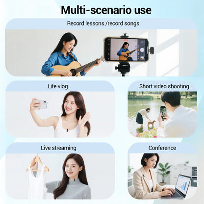 Mini Wireless Lavalier Microphone with Charging Case, 2.4G Noise