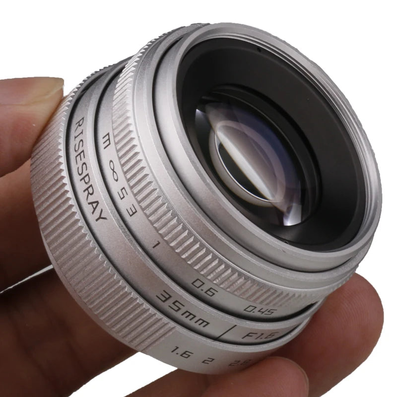 35mm F1.6 Manual Focus MF Prime Lens for Canon EOS M Nikon N1 Fuji X