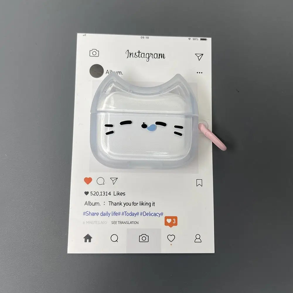 For Anti-Fall Sleepy Cat Earphone Case Dustproof Shockproof Headphone