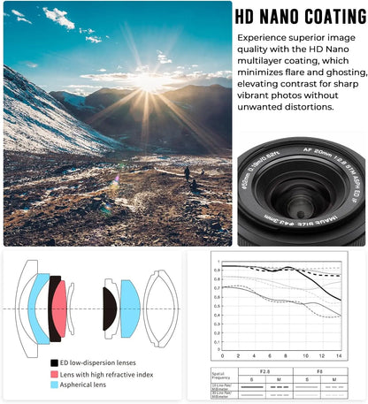 VILTROX 20mm F2.8 AF Full Frame Ultra Wide Angle Lens for Sony zve10