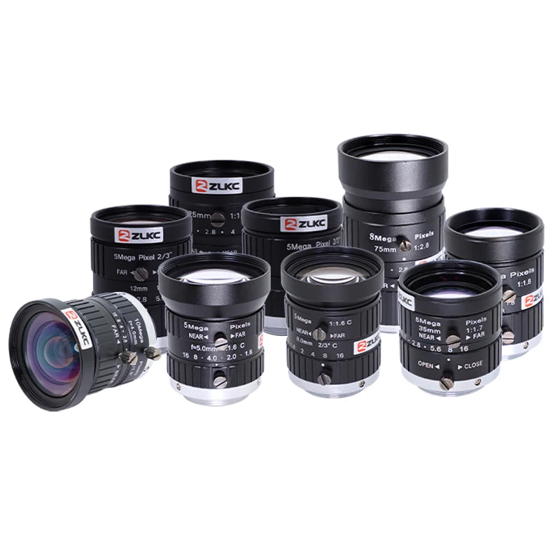 ZLKC Industrial Cameras Lenses 5MP C Mount 2/3 Inch CMOS F1.6 Manual