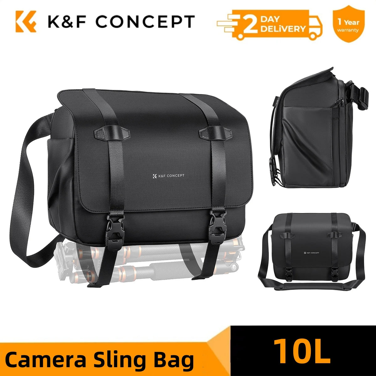 K&F CONCEPT 10L Camera Sling Bag Shoulder Backpack Photography