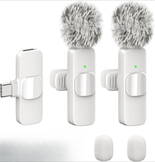 Wireless Lavalier Microphone Mini Lapel Mic with Noise Cancellation