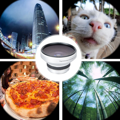 Fisheye Lens Silver Waterproof 37mm 0.25X Fisheye Lens Camera Lenses