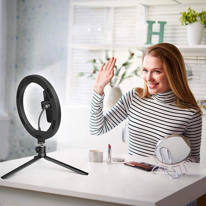 33cm LED Selfie Ring Light Photography Lights Warm Cold Lamp With