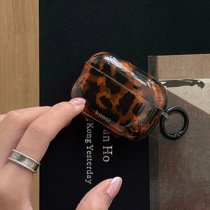 Stylish Dark Color Tortoiseshell Amber Glossy Cover Case For AirPods 1