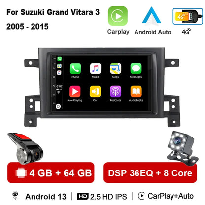 2din Car radio Android 13 For Suzuki Grand Vitara 3 2005-2010