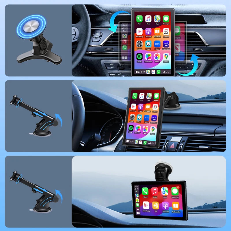 7/8/9'' Support Orientation & Portrait Car Mirror Radio Wireless