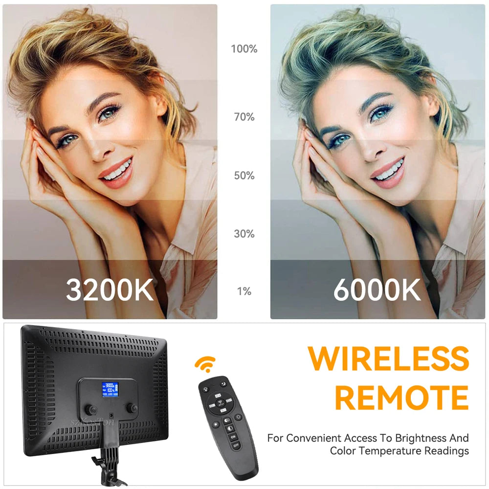 14inch 10inch LED Video Light Panel EU Plug 3200K-6000K Photography