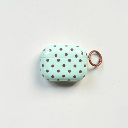 Simple Fashion White Polka Dot Pattern Black Glossy Protective
