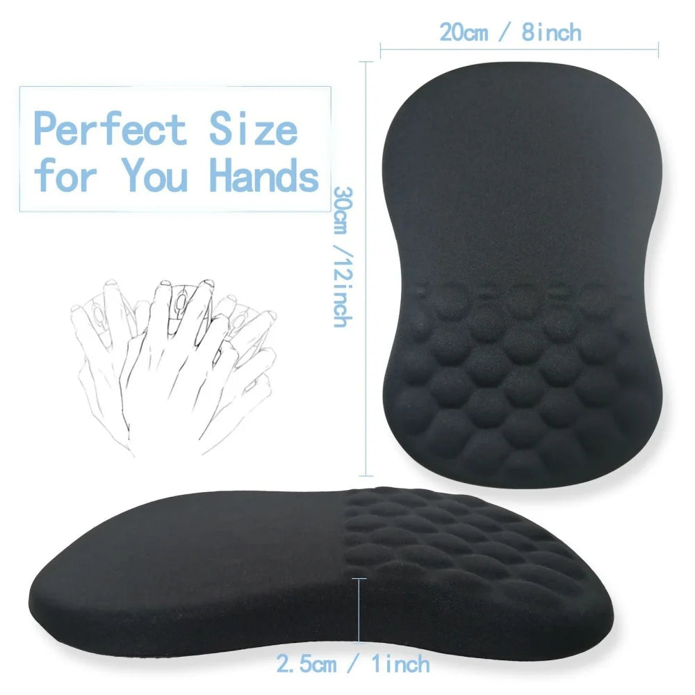 Ergonomic Wrist Support Mouse Pad: Non-Slip High-Elastic Memory Cotton