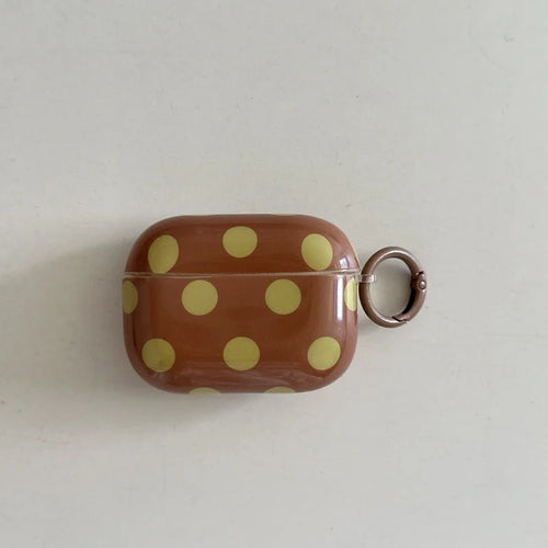 Fashion Simple Big Pink Blue Dots Polka Point Pattern Glossy Earphone