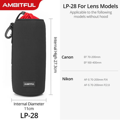 S/M/L/XL Camera Lens Pouch Drawstring Bag for All Camera DSLR