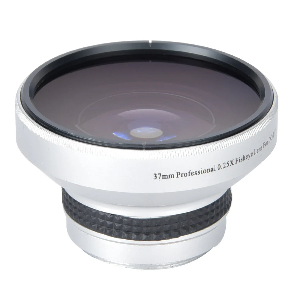 Fisheye Lens Silver Waterproof 37mm 0.25X Fisheye Lens Camera Lenses