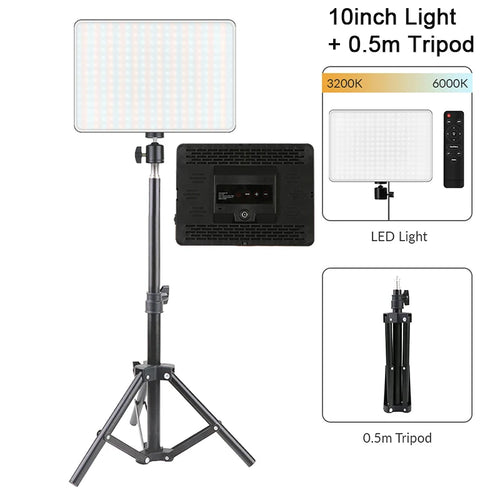 14inch 10inch LED Video Light Panel EU Plug 3200K-6000K Photography