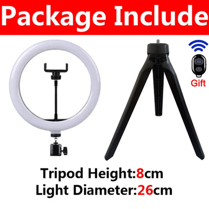 33cm LED Selfie Ring Light Photography Lights Warm Cold Lamp With