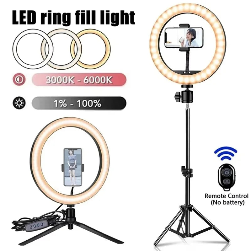LED Selfie Ring Lighting Photographic Selfie Ring Lamp USB Remote Fill