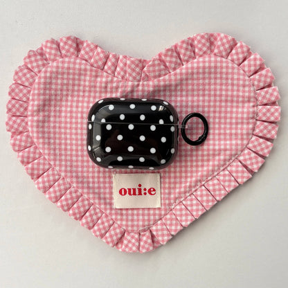 Simple Fashion White Polka Dot Pattern Black Glossy Protective