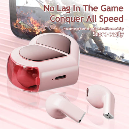 New Fashionable Bluetooth Wireless Headphone Heart Shaped TWS Headset