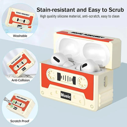 Cassette Tape Case for Airpods Pro 3 New Silicone Headphone Case Cover
