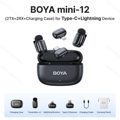 BOYA Mini Wireless Lavalier Lapel Microphone for iPhone iPad Android