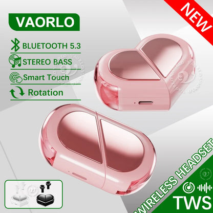New Fashionable Bluetooth Wireless Headphone Heart Shaped TWS Headset