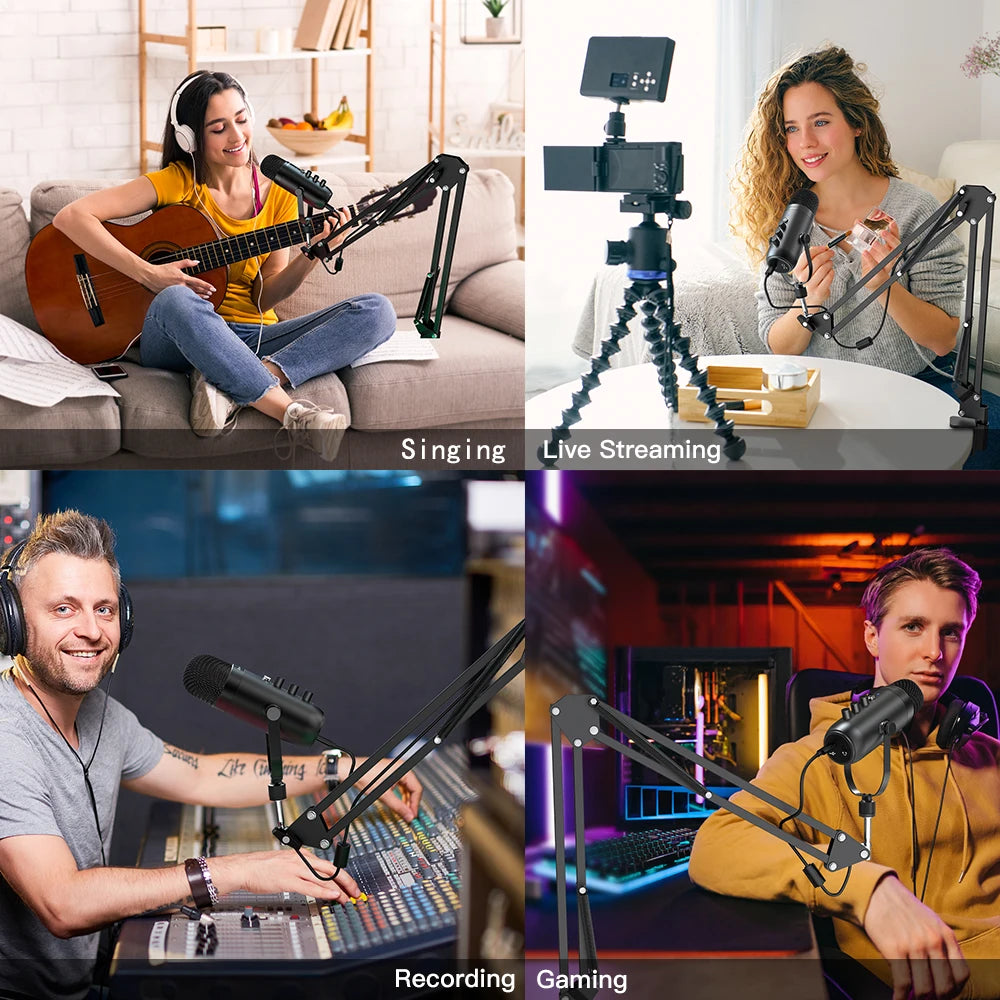 Haomuren Professional USB Streaming Podcast PC Microphone Studio