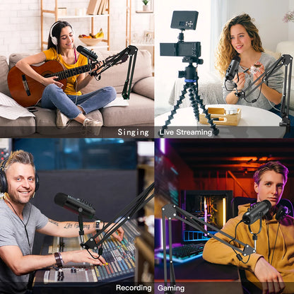 Haomuren Professional USB Streaming Podcast PC Microphone Studio