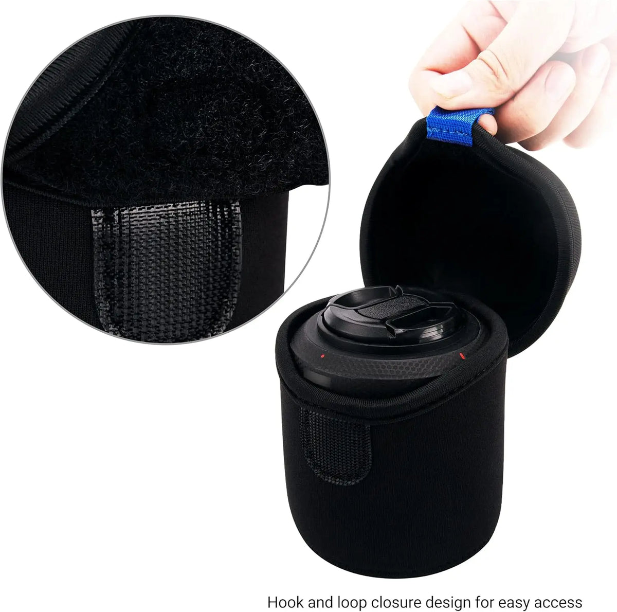 JJC Water Resistant Neoprene Camera Lens Pouch Case Fold-Over Lens Bag
