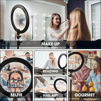 10 inch LED Selfie Ring Light Dimmable Photography Fill Lamp with Mini