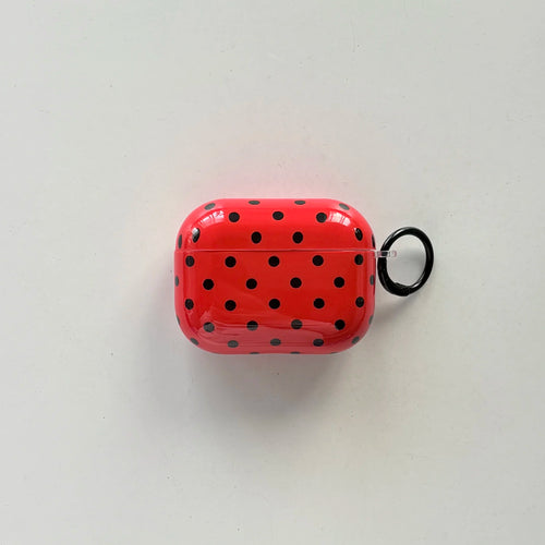 Simple Fashion White Polka Dot Pattern Black Glossy Protective