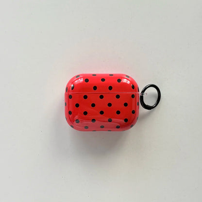 Simple Fashion White Polka Dot Pattern Black Glossy Protective