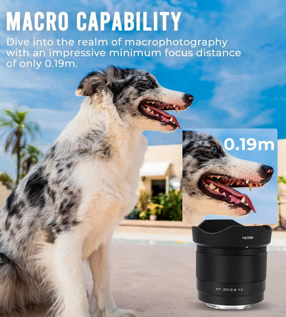 VILTROX 20mm F2.8 AF Full Frame Ultra Wide Angle Lens for Sony zve10