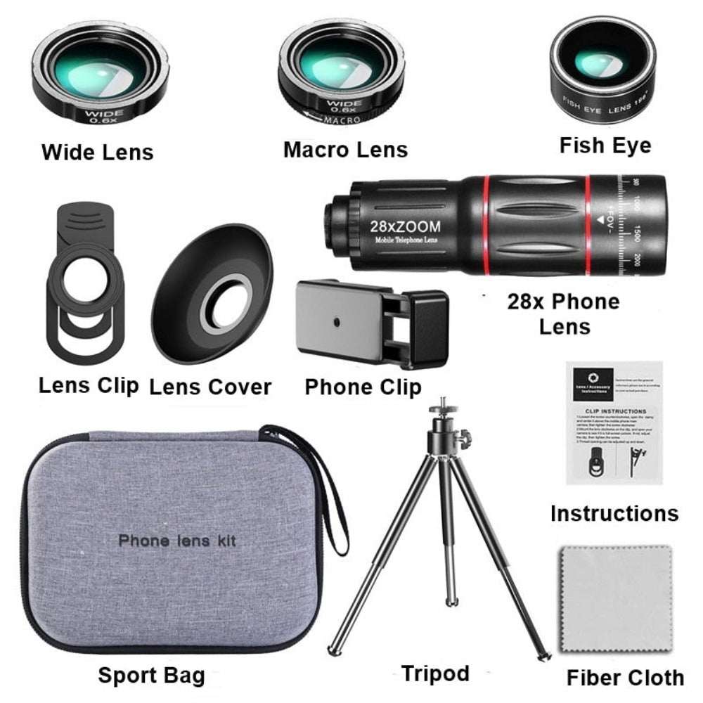 Dragon Bluetooth Ultra HD 28X Zoom Telescope Lens Kit with Tripod