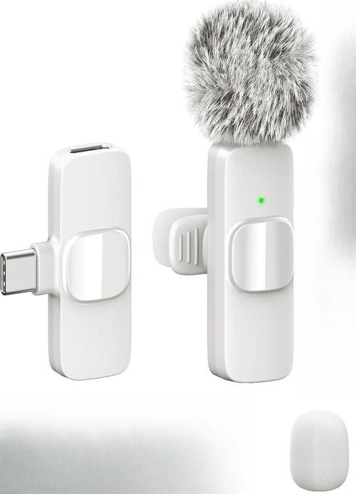 Wireless Lavalier Microphone Mini Lapel Mic with Noise Cancellation