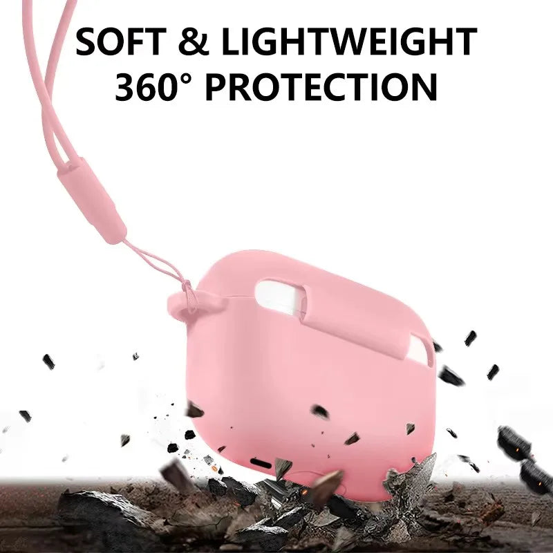 Soft Silicone Earphone Case with Strap for Airpods Pro 3 2 2nd