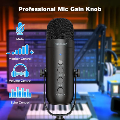 Haomuren Professional USB Streaming Podcast PC Microphone Studio