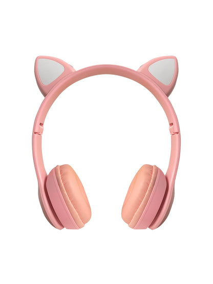 Fashionable foldable cool glowing cat-ear over-ear headphones,
