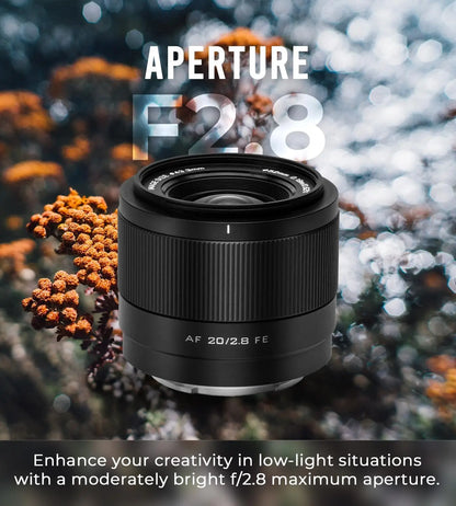 VILTROX 20mm F2.8 AF Full Frame Ultra Wide Angle Lens for Sony zve10