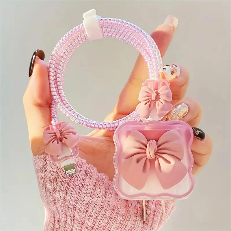 Changeable Charging Head Protective Cover Pink Lightweight Charger Protector For Iphone Portable Cute Mobile Phone Charger Cover