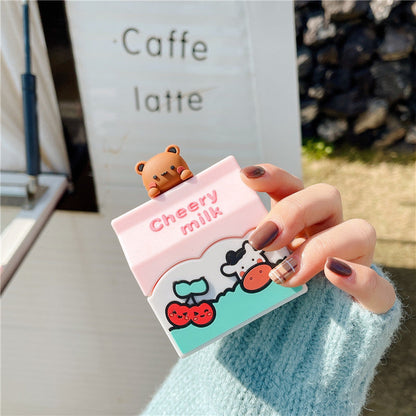 Protective Soft Shell Adorable Cartoon Cow & Bear AirPods Case
