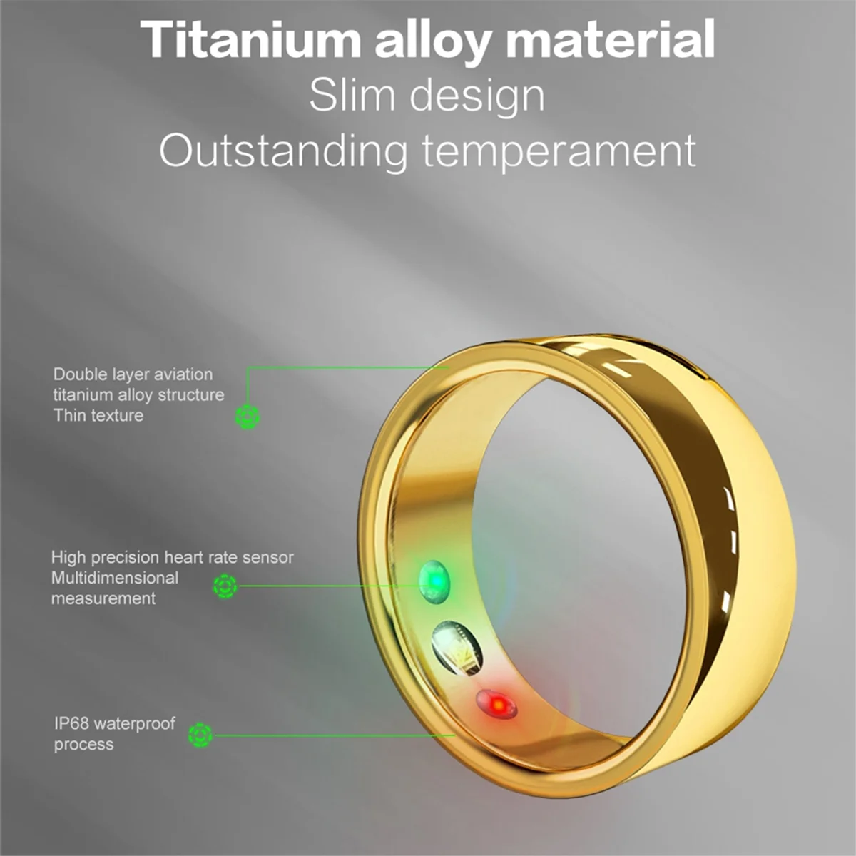 AD41-SR200 Smart Ring Activity Fitness Tracker Blood Oxygen Blood Pressure Sleep Monitor Finger Ring for IOS Android