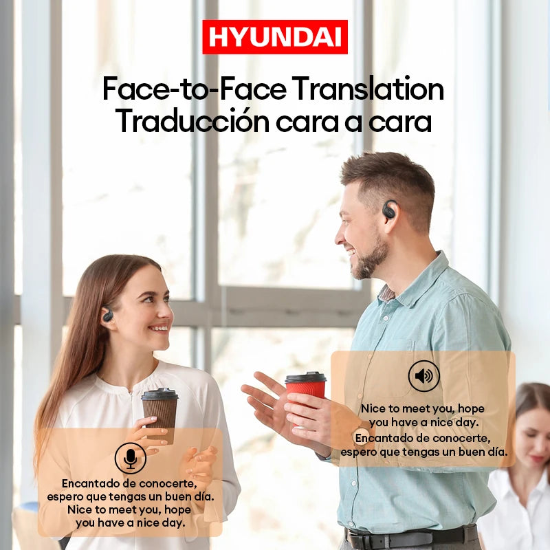 Choice HYUNDAI Openair5 AI Bluetooth Translation Earphones Hanging Ear Type AI Intelligent 100+ languages Meeting Earphone Gift