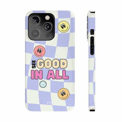 Happy Smiley Face Positive Slim Case for iPhone 14 Series