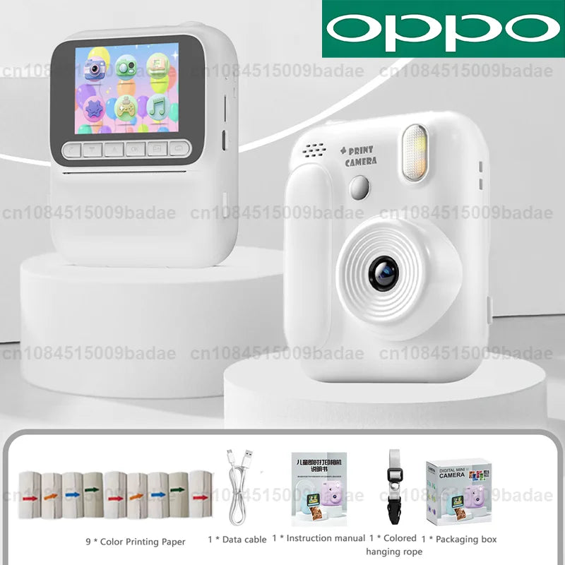 OPPO Kids Instant Camera – 1080P Video, Thermal Print, 32GB, Games & Music